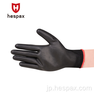 Hespax Pu Palm Coated Safety Work Glove Electronic